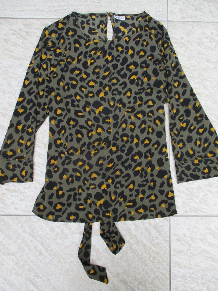 Pigalle blouse groen maat 40 panter print, Maat 38/40 (M), Pigalle, Ophalen of Verzenden, Zo goed als nieuw