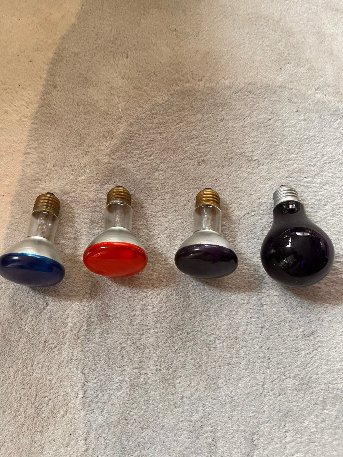Gekleurde gloeilampen, paars, blauw, rood, Ophalen, Gebruikt, Meerkleurig, Gloeilamp