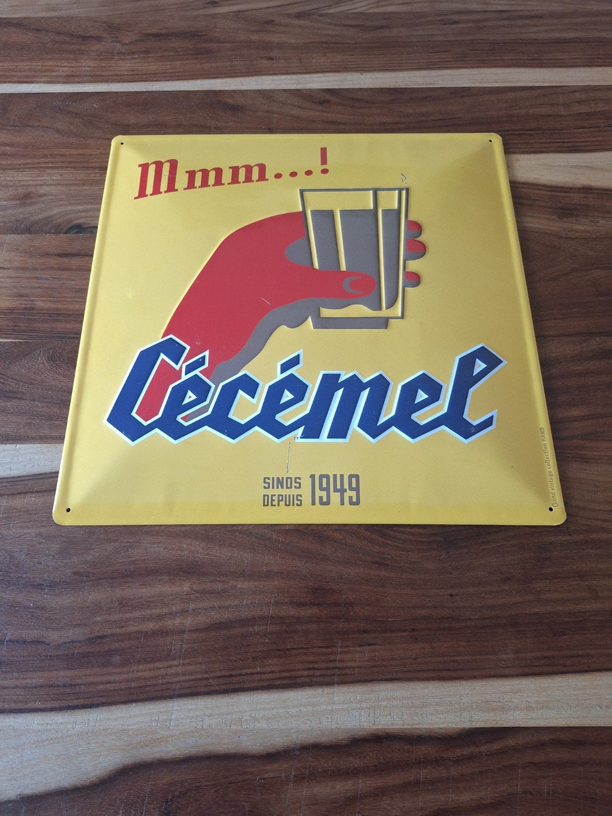 Vintage Cécémel Reclamebord - Mmm...! Sinds 1949, Verzamelen, Ophalen of Verzenden, Gebruikt, Reclamebord