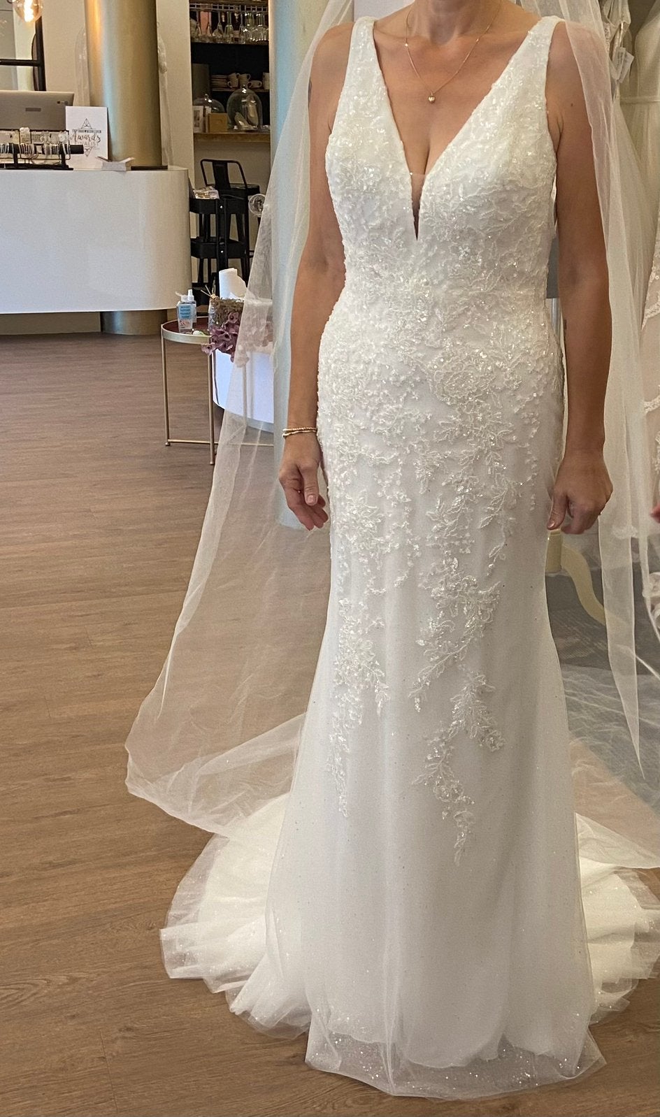 Trouwjurk Randy Fenoli, Kleding | Dames, Ophalen, Zo goed als nieuw, Wit, Trouwjurk
