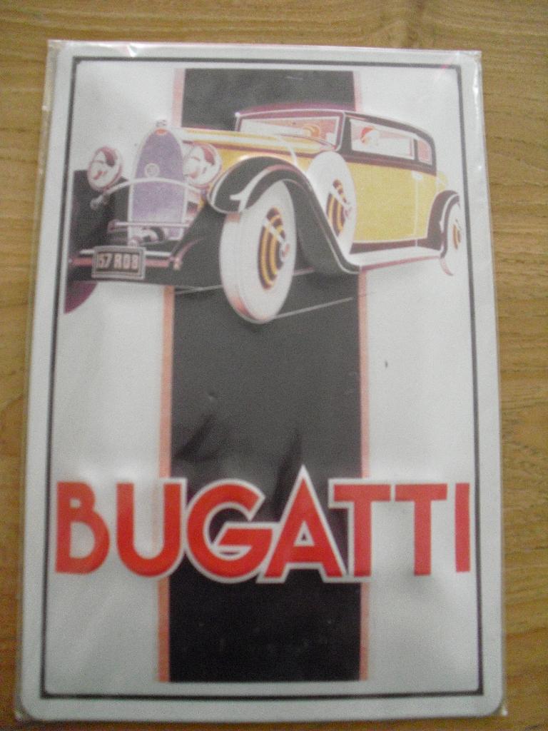 TE KOOP NIEUWE METALEN  BUGATTI PLAAT, Ophalen, Nieuw, Reclamebord