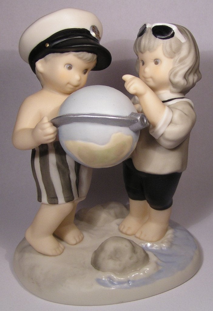 Enesco Beeld Brother and Sister with Globe (nieuw) broer zus, Verzenden, Nieuw, Mens