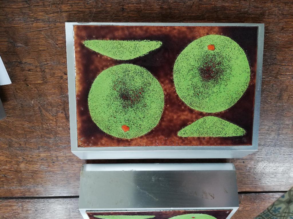 2x Vintage/retro deurgreep voordeur handvat 2 groene vissen, Ophalen of Verzenden, Zo goed als nieuw, Rvs, Klink of Kruk