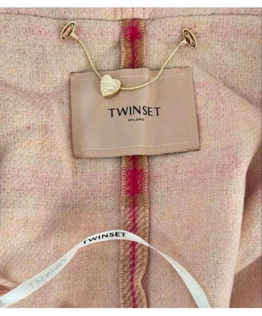 Twinset Milano - Wool poncho franjes wol wollen stof jas, Ophalen of Verzenden, Zo goed als nieuw, H, H