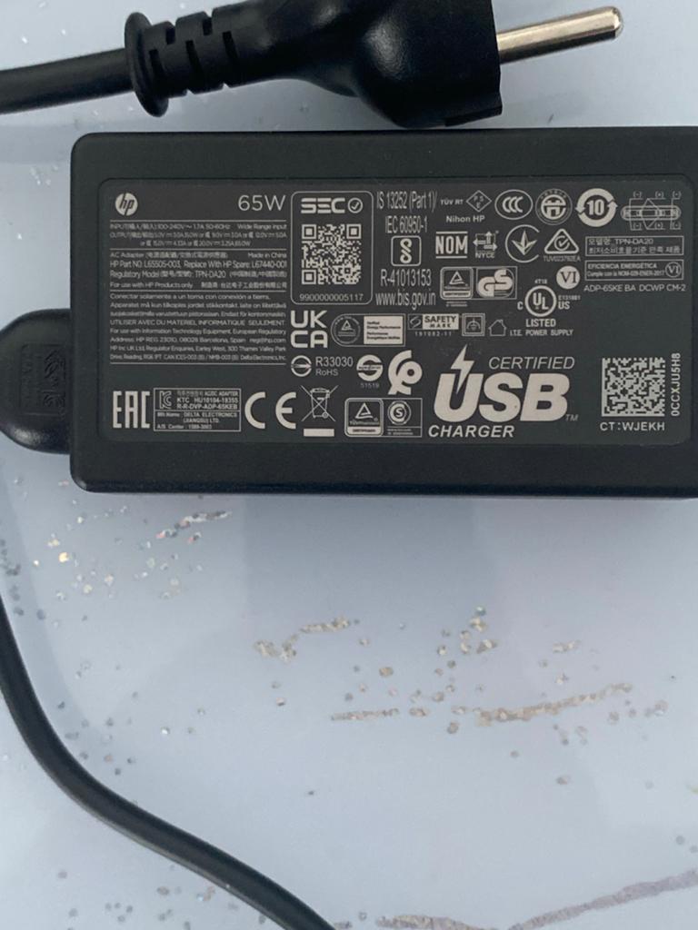 HP 65W USB-C Oplader - Origineel & Zo goed als nieuw, Computers en Software, Laptop-opladers, Ophalen of Verzenden, Zo goed als nieuw