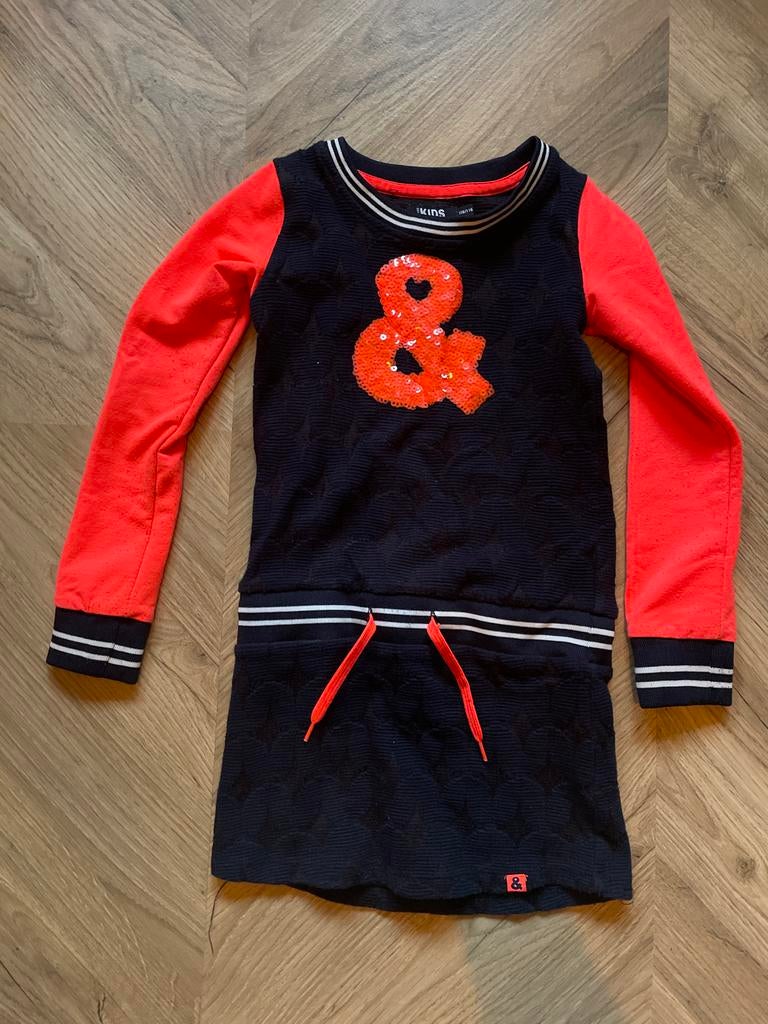 Jurkje met Oranje Mouwen & Pailletten - Koningsdag, Ophalen of Verzenden, Zo goed als nieuw, Meisje