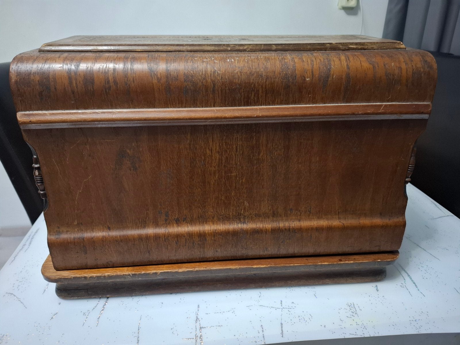 Antieke Naaimachine G.W. Stein Victoria met Houten Kist, Ophalen of Verzenden