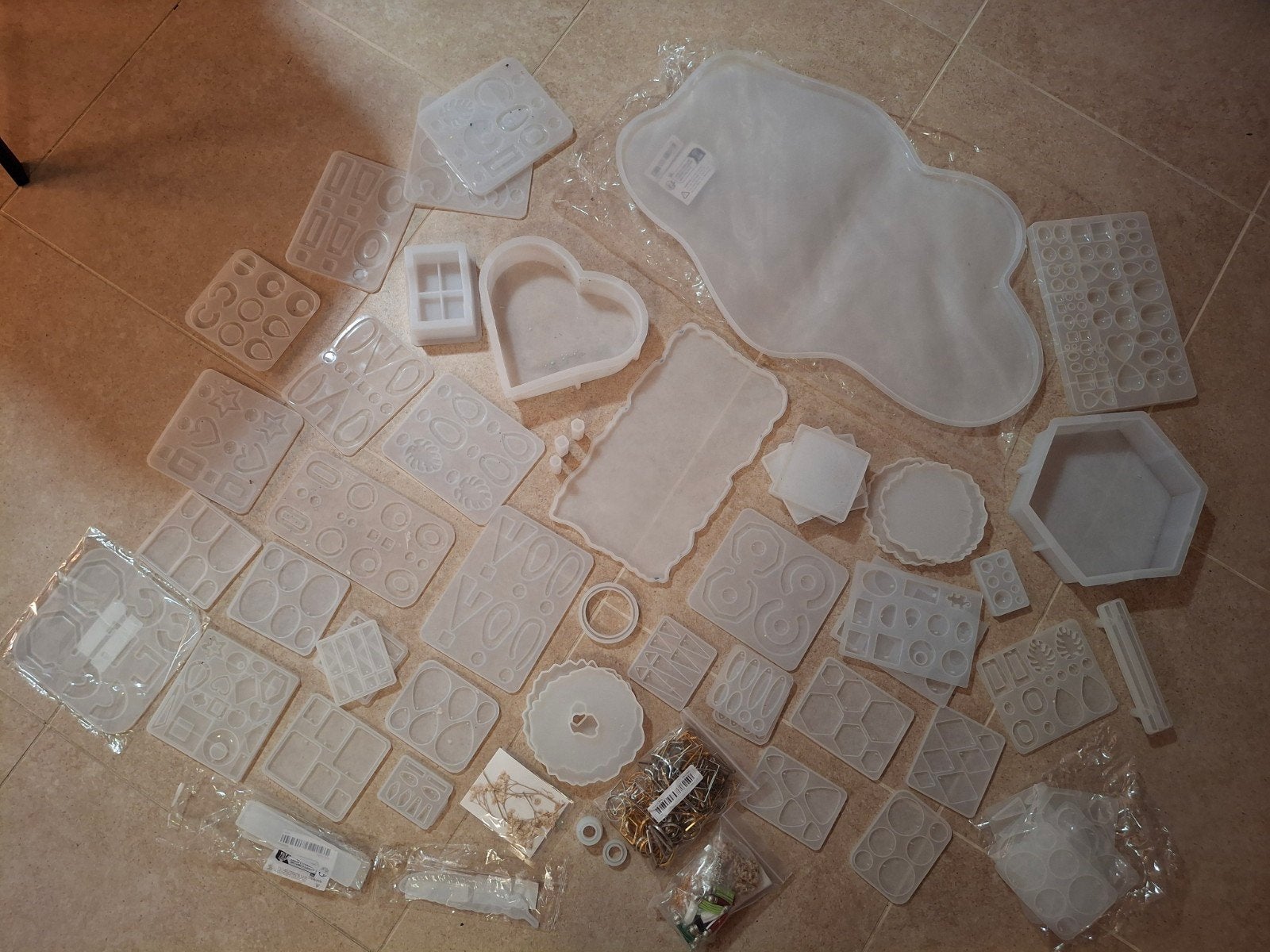 Grote set siliconen mallen voor epoxyhars en sieraden, Overige thema's, Ophalen of Verzenden, Zo goed als nieuw, Kunststof