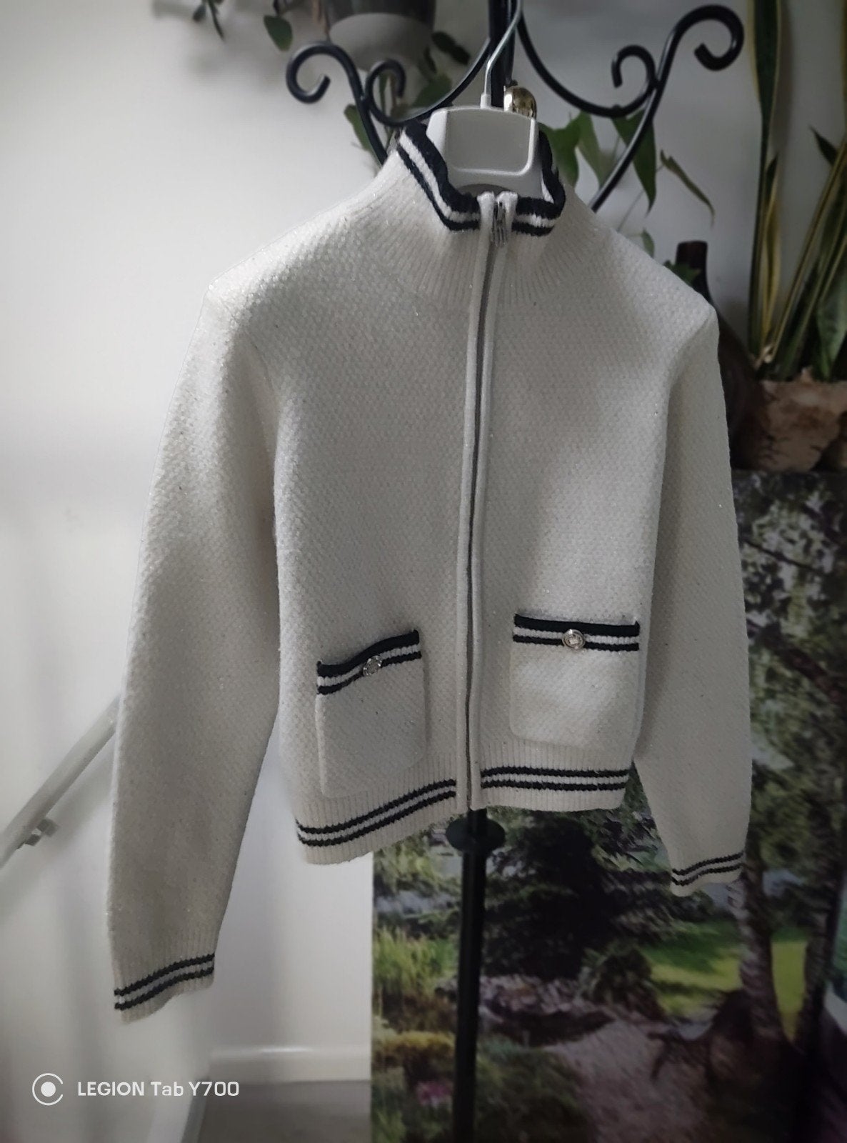 Maje wit vest met rits en zwarte strepen, maat S, Kleding | Dames, Wit, Ophalen of Verzenden, Maat 36 (S), Maje