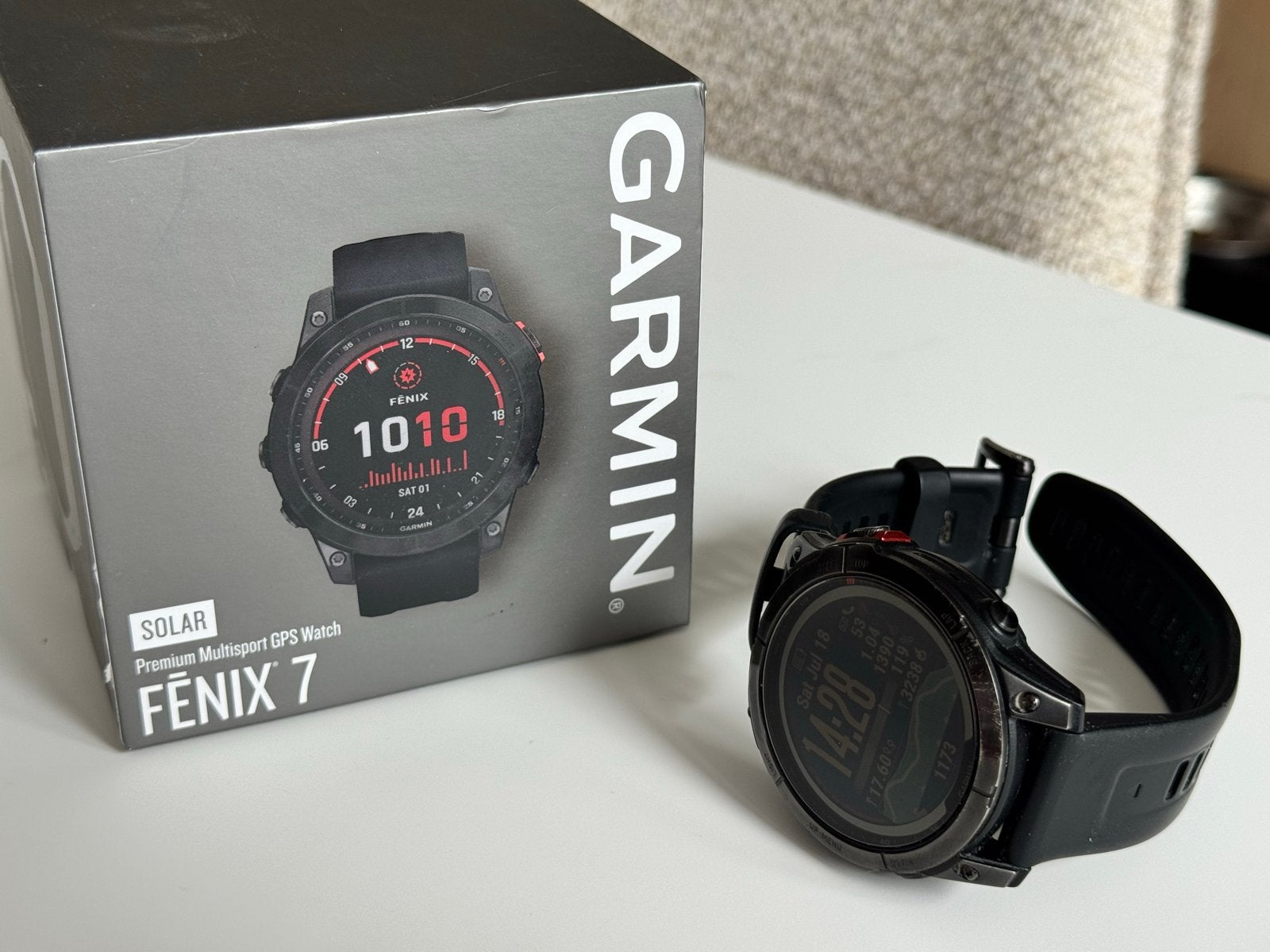 Garmin Fenix 7 Solar Premium Multisport GPS Horloge, Sieraden, Tassen en Uiterlijk, Sporthorloges, Zwart, Ophalen of Verzenden