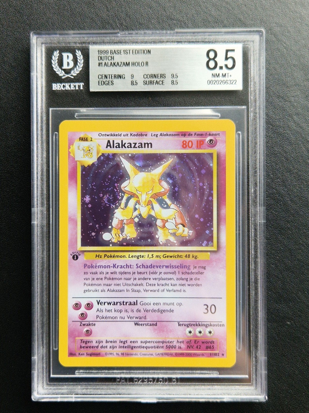 Alakazam 1st edition, Ophalen of Verzenden, Zo goed als nieuw