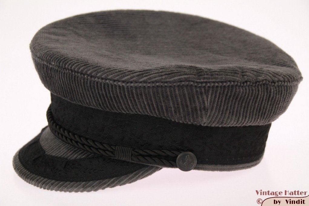 Vintage Kapiteinspet Fiebig Prinz Heinrich grijs rib maat 56, Kleding | Heren, Fiebig - Prinz Heinrich, Ophalen of Verzenden, Gedragen