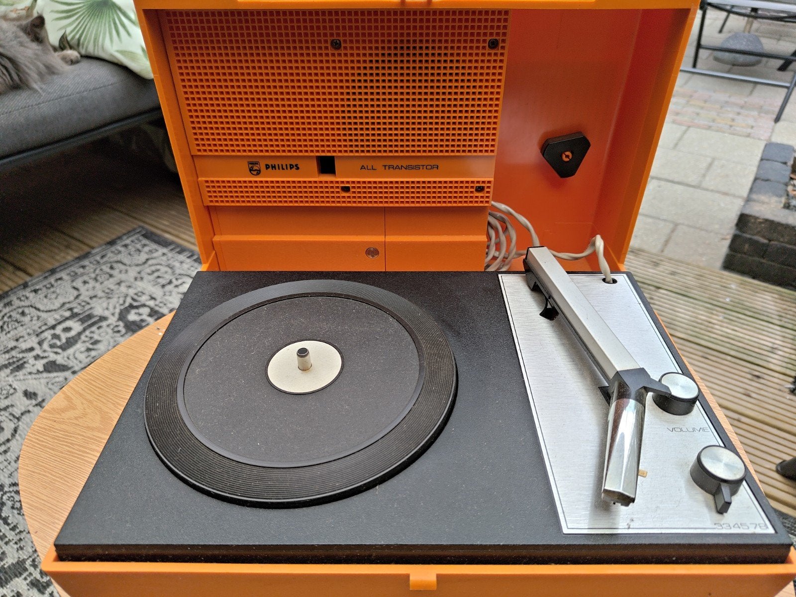 Vintage Philips Platenspeler 22GF210/01E All Transistor Oran, Ophalen of Verzenden, Gebruikt, Platenspeler, Philips