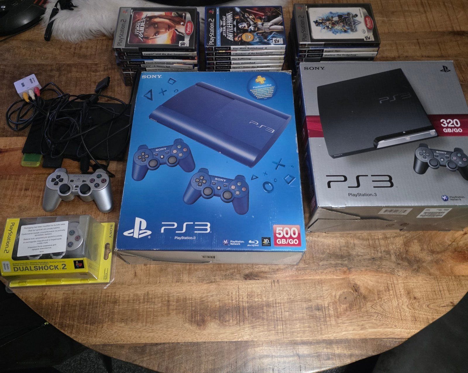 ps2 ps3 ps3 + 30 spellen, Spelcomputers en Games, Ophalen of Verzenden, Zo goed als nieuw, Met 2 controllers, Slim