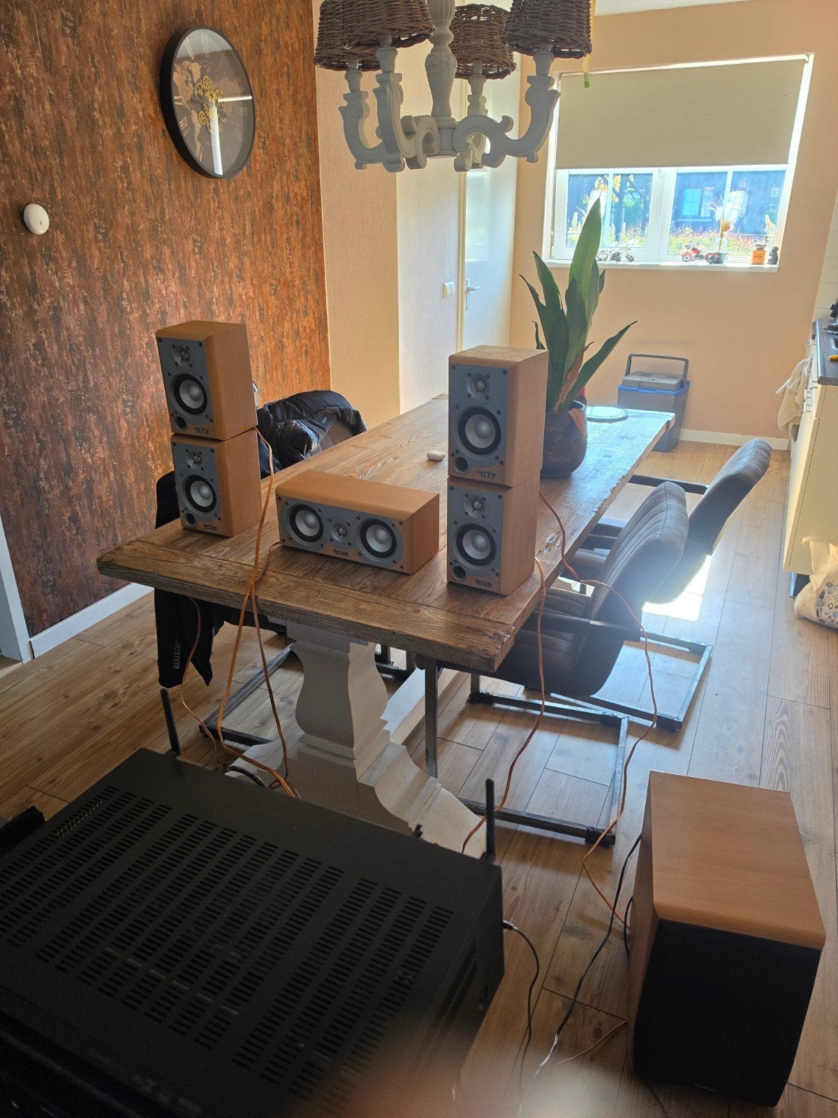 Infinity Surroundset met Denon Receiver en 4 Staanders, Ophalen, Gebruikt, Geschikt voor surround/home cinema, Surroundset