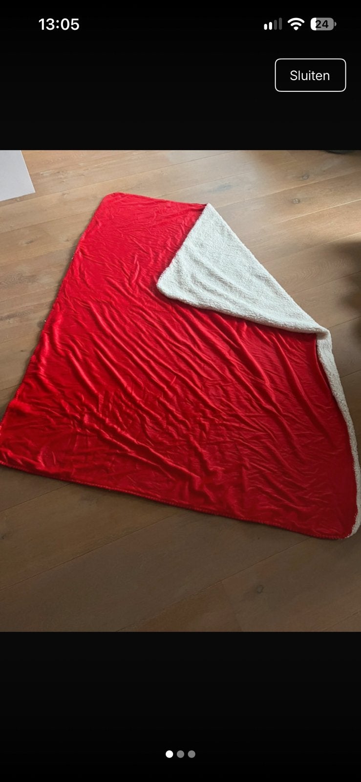 Megazacht kleed, 125x155 cm, rood/wit, Ophalen of Verzenden, Zo goed als nieuw