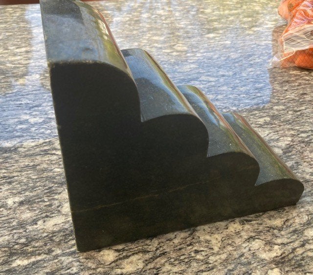 deurstopper graniet zuil sokkel pilaar marmer met tuinvaas, Ophalen, Zo goed als nieuw