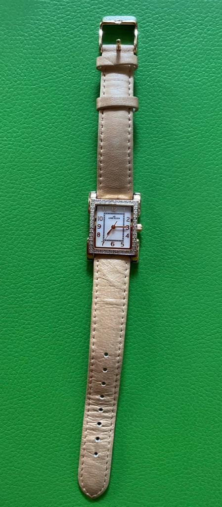 Anne Klein Prachtig dames horloge diamantjes zgan leren band, Overige merken, Overige materialen, Leer, Polshorloge