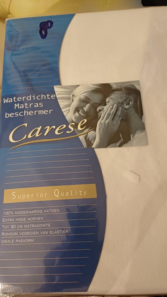 Waterdichte Matrasbeschermer - Caress - 80x200, Eenpersoons, Nieuw, Ophalen of Verzenden, Wit