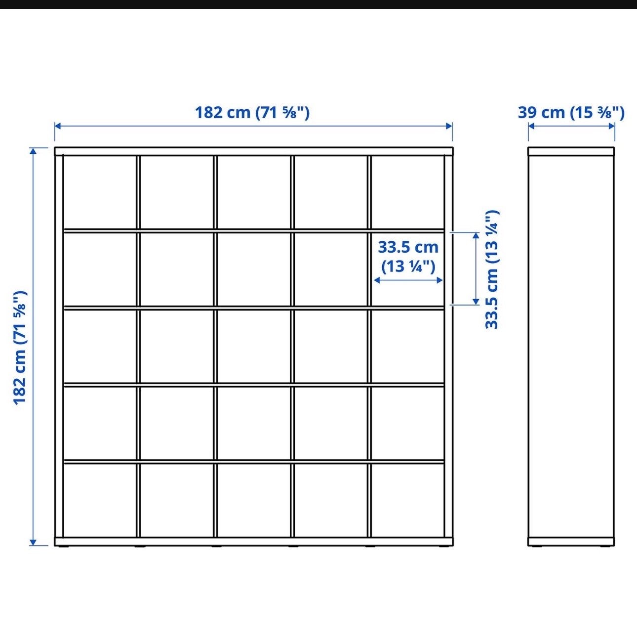 IKEA KALLAX Kast met 25 vakken - Wit, Ophalen, Met plank(en), 150 tot 200 cm, Zo goed als nieuw