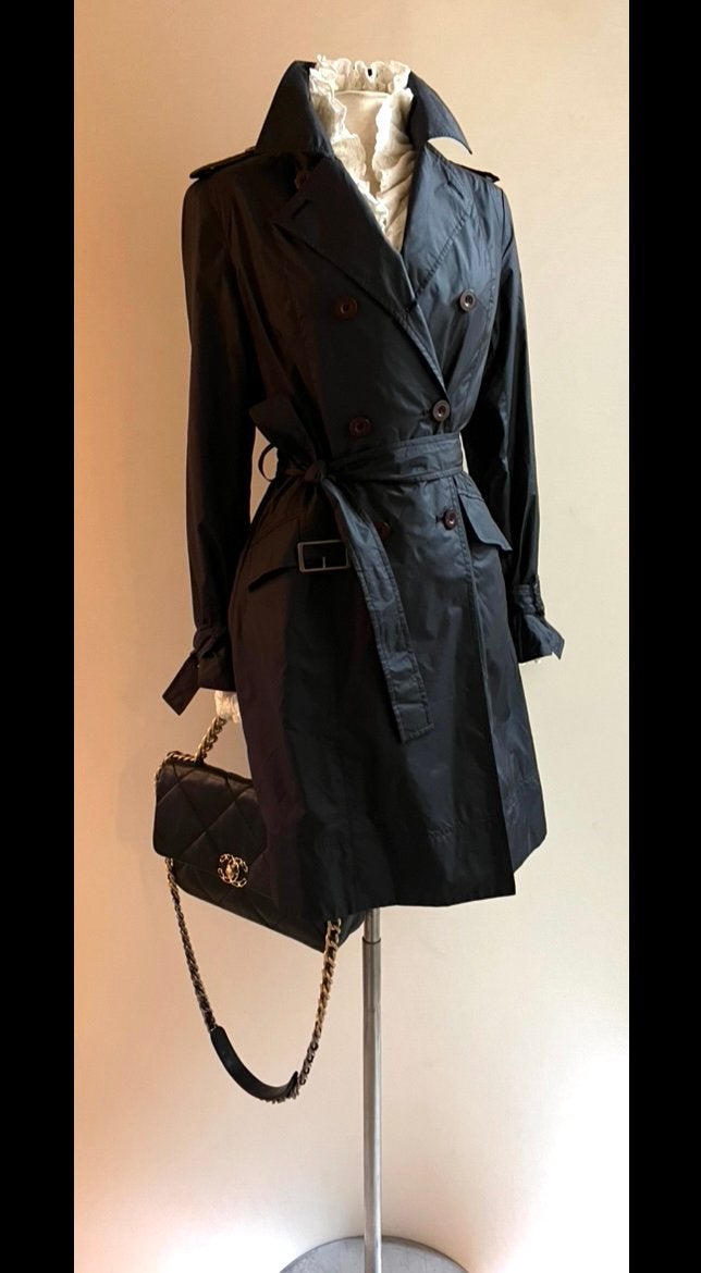 Pauw Madeleine 36 zwarte trenchcoat, Verzenden, Zo goed als nieuw, Maat 36 (S), Zwart