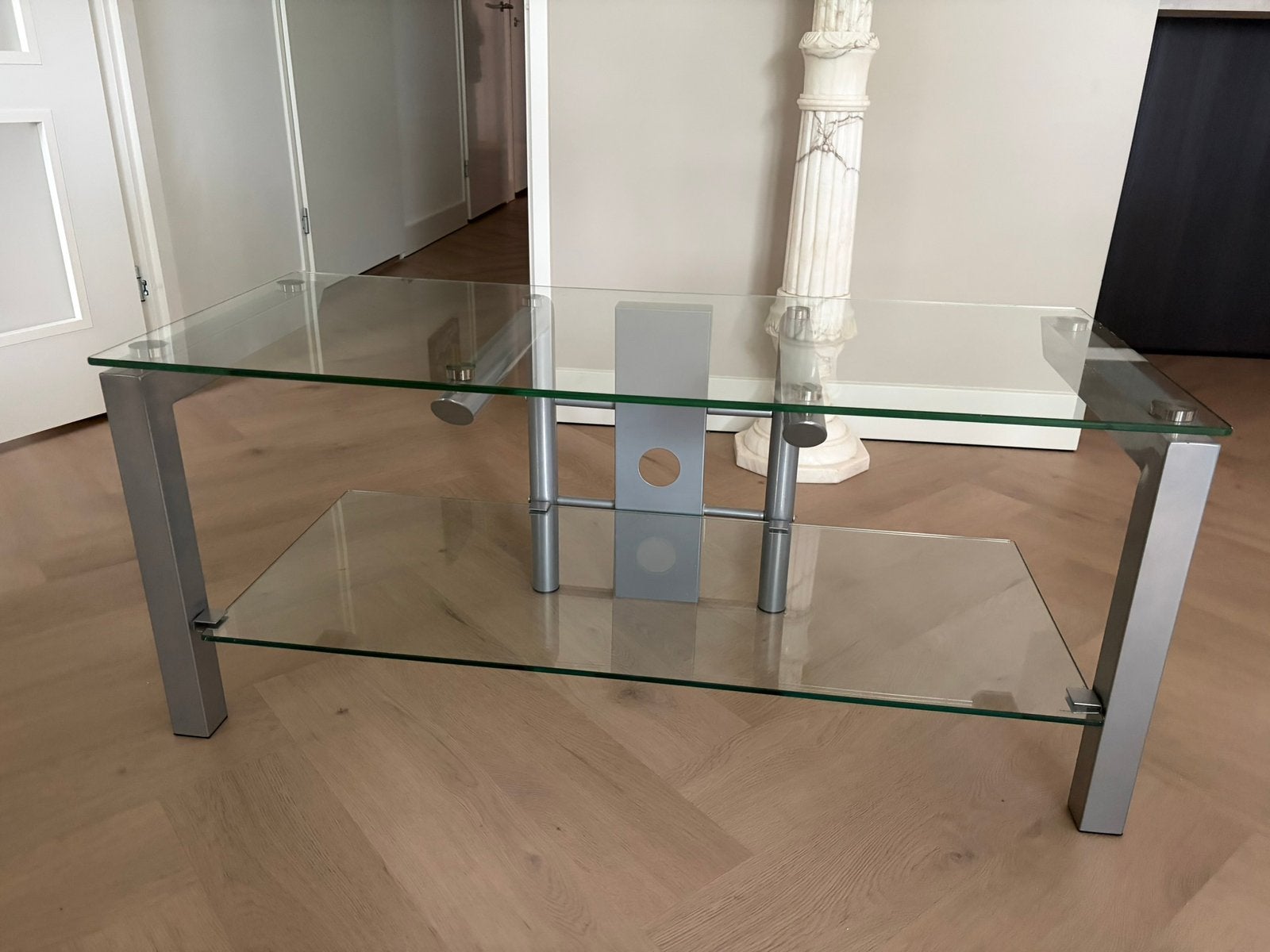 Tv tafel glas, Ophalen, 100 tot 150 cm, 50 tot 100 cm, Rechthoekig