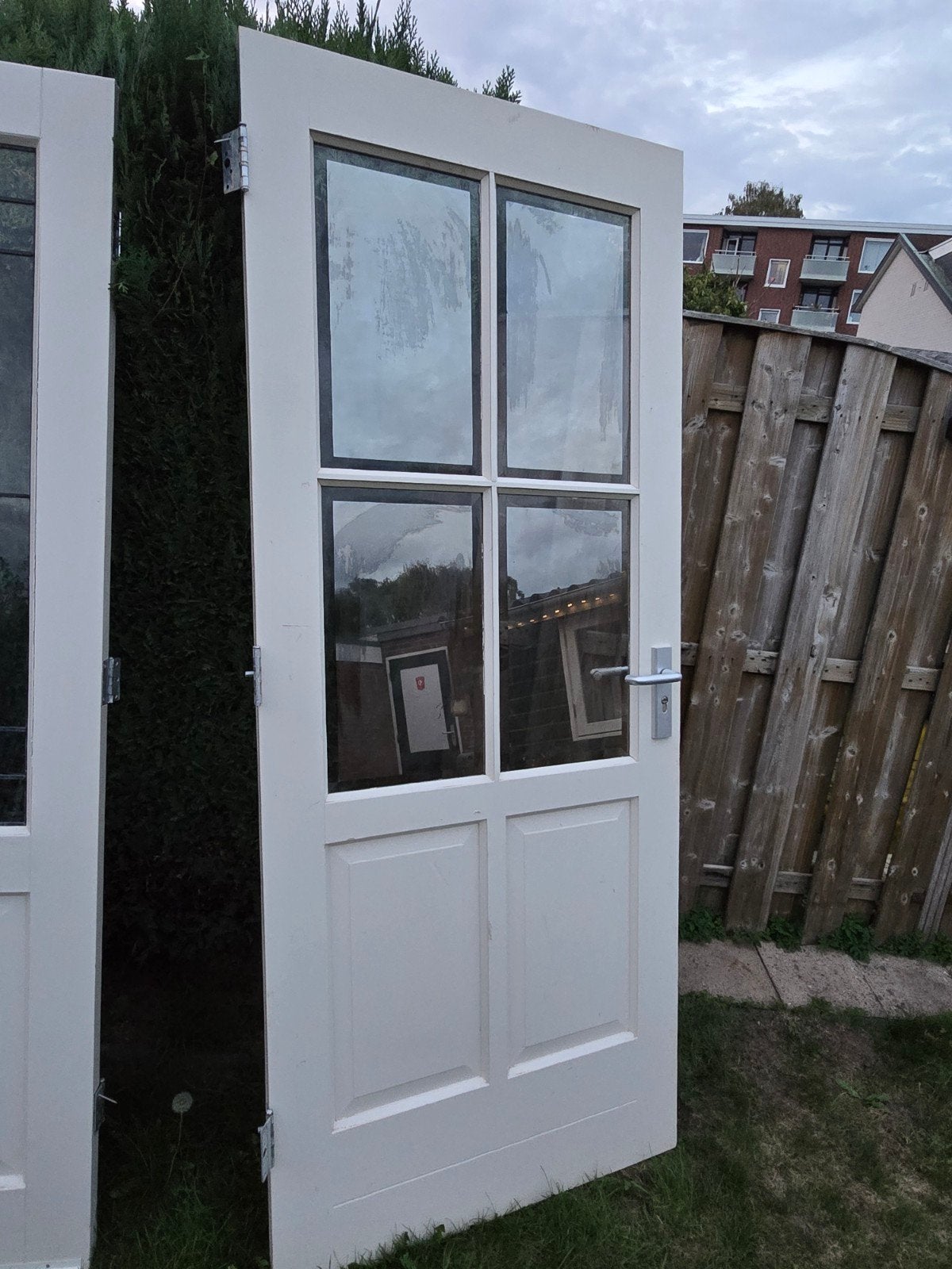 Witte binnendeur met glas - 88x213 cm, Ophalen, Gebruikt, 80 tot 100 cm, Binnendeur