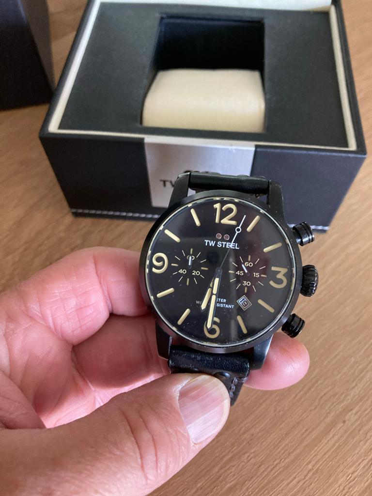 TW Steel MS34 Herenhorloge - Nieuwstaat, Overige merken, Leer, Staal, Polshorloge