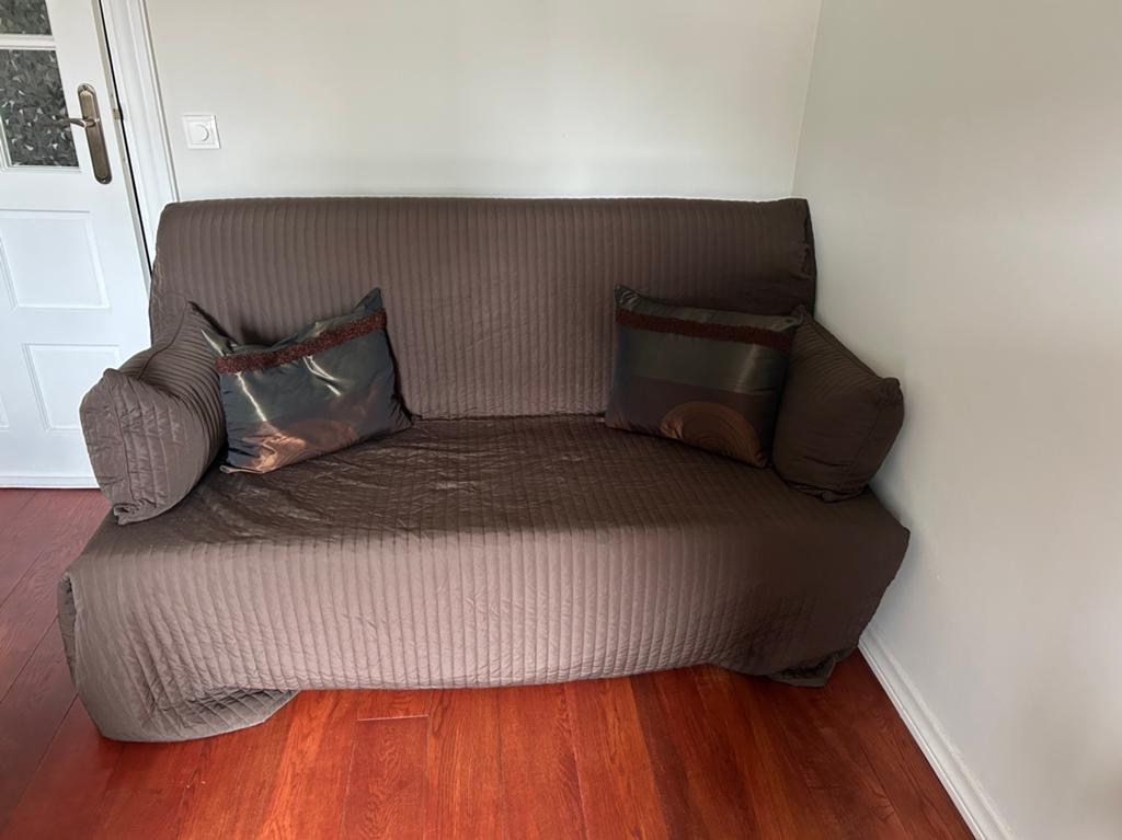 IKEA Spaalbank, Huis en Inrichting, Slaapkamer | Slaapbanken, Ophalen, Bruin, 210 cm, Tweepersoons