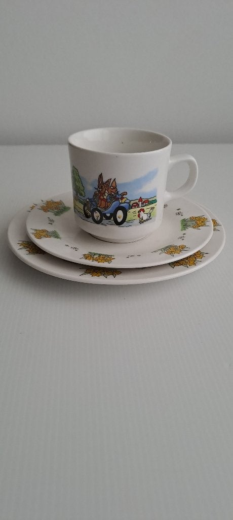 kinder ontbijtsetje (konijntjes) Götz, Overige materialen, Overige typen, Nieuw, Ophalen of Verzenden