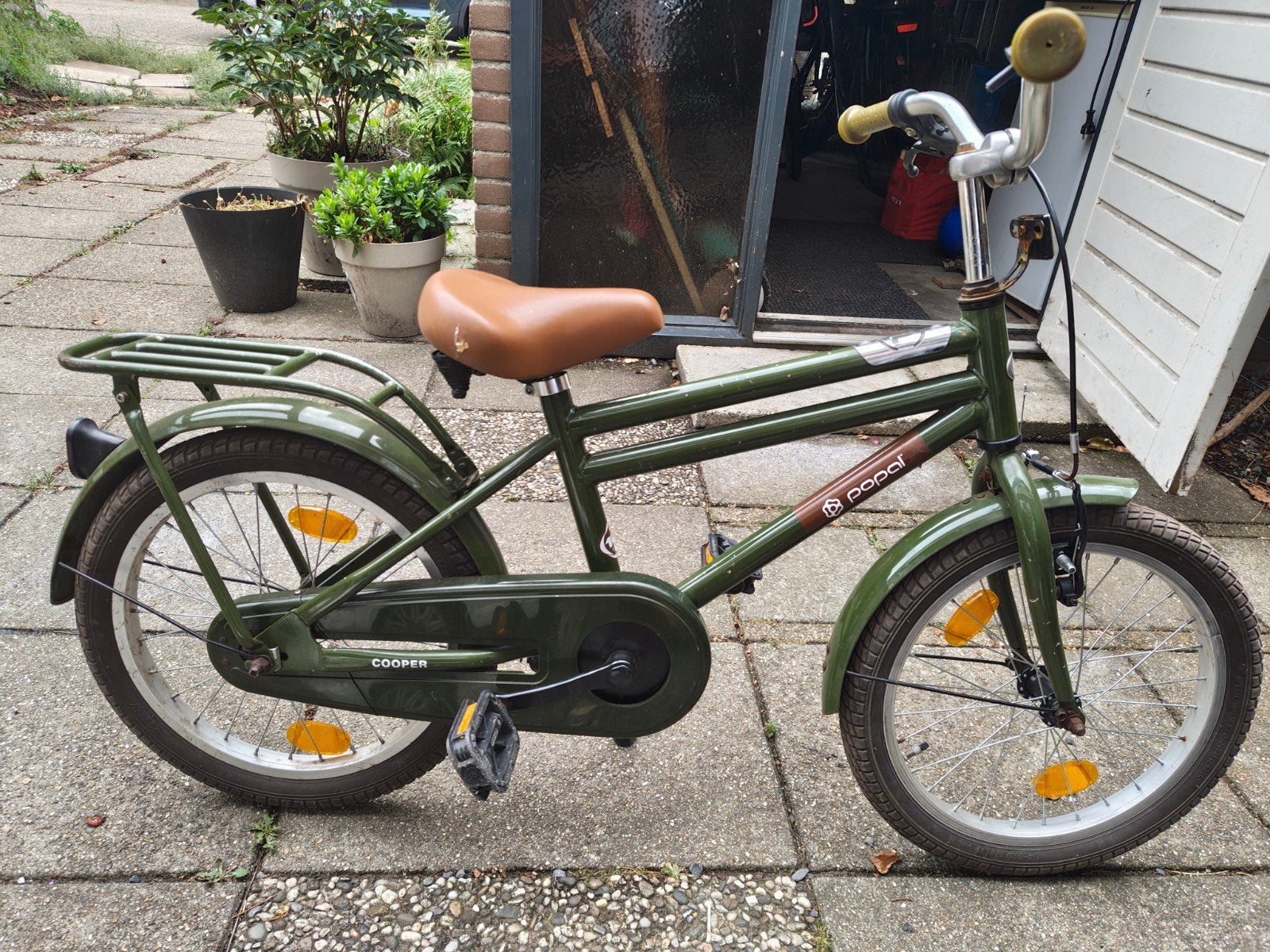 Popal Cooper kinderfiets 18 inch groen, Ophalen, Terugtraprem, Popal, 16 tot 20 inch