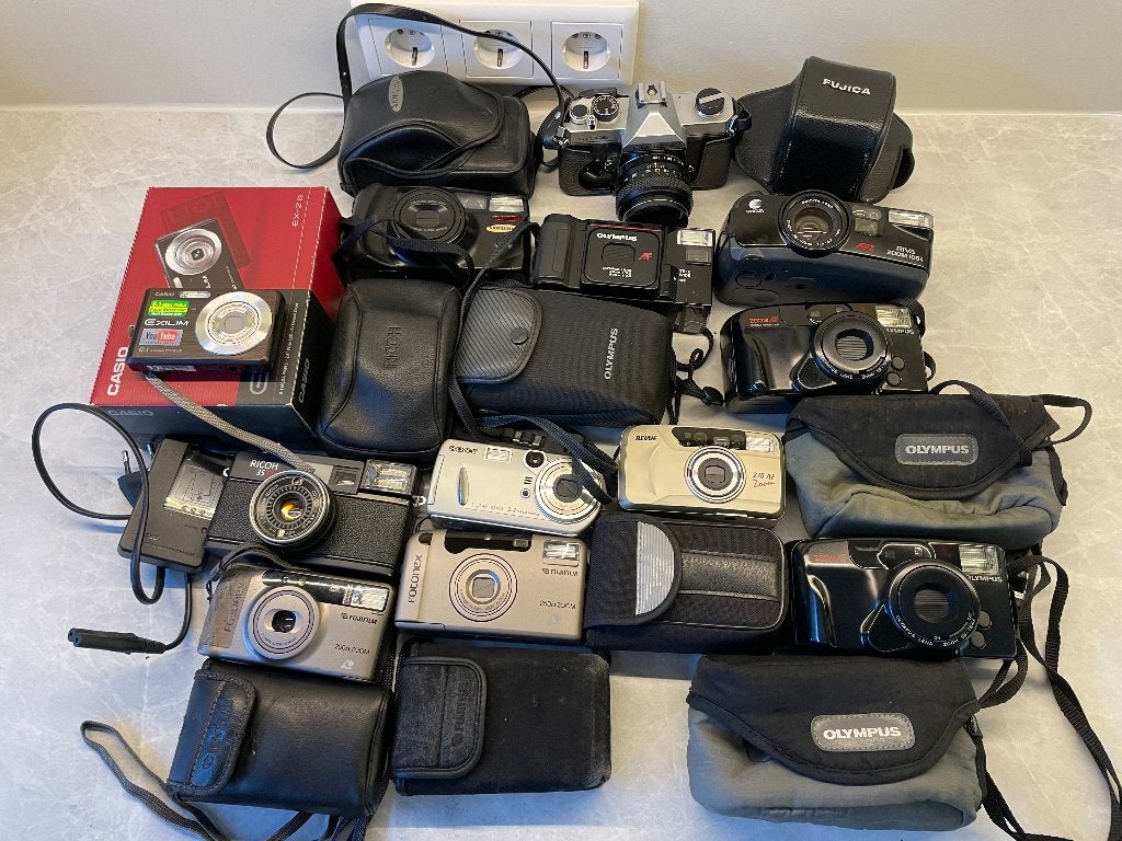 Partij 12 Analoge & Digitale Cameras Fujica, Olympus, Ricoh, Ophalen of Verzenden, Gebruikt, Compact, Olympus