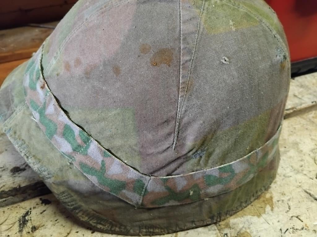 Zwitserse leger helm op naam pre WW2 met cammo overtrek, Verzamelen, Ophalen of Verzenden