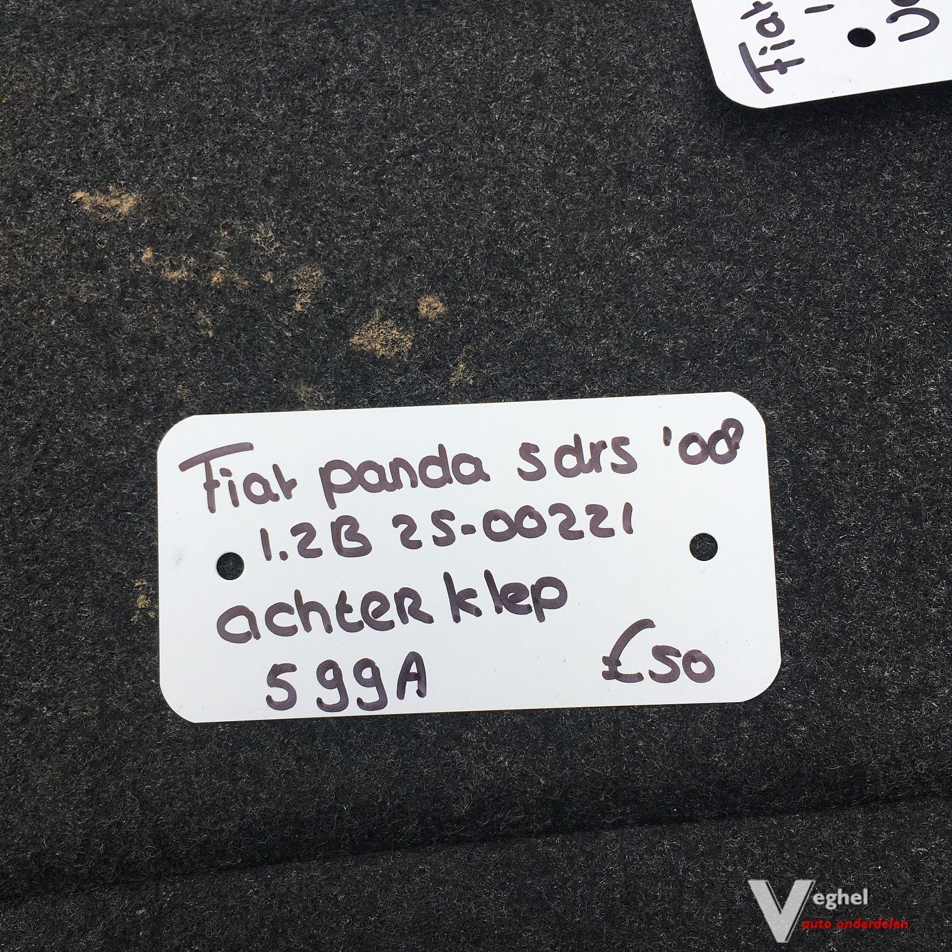 Fiat Panda 5drs 1.2 B 2008 2500221  Kleurcode 599A  Achterkl, Ophalen, Gebruikt, -, Achter