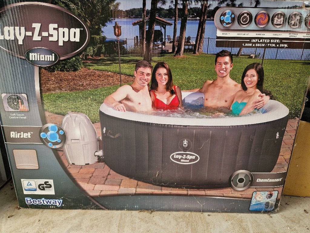 Lay-Z-Spa Miami whirlpool  *zo goed als nieuw*, Ophalen of Verzenden, Zo goed als nieuw, Filter, Opblaasbaar
