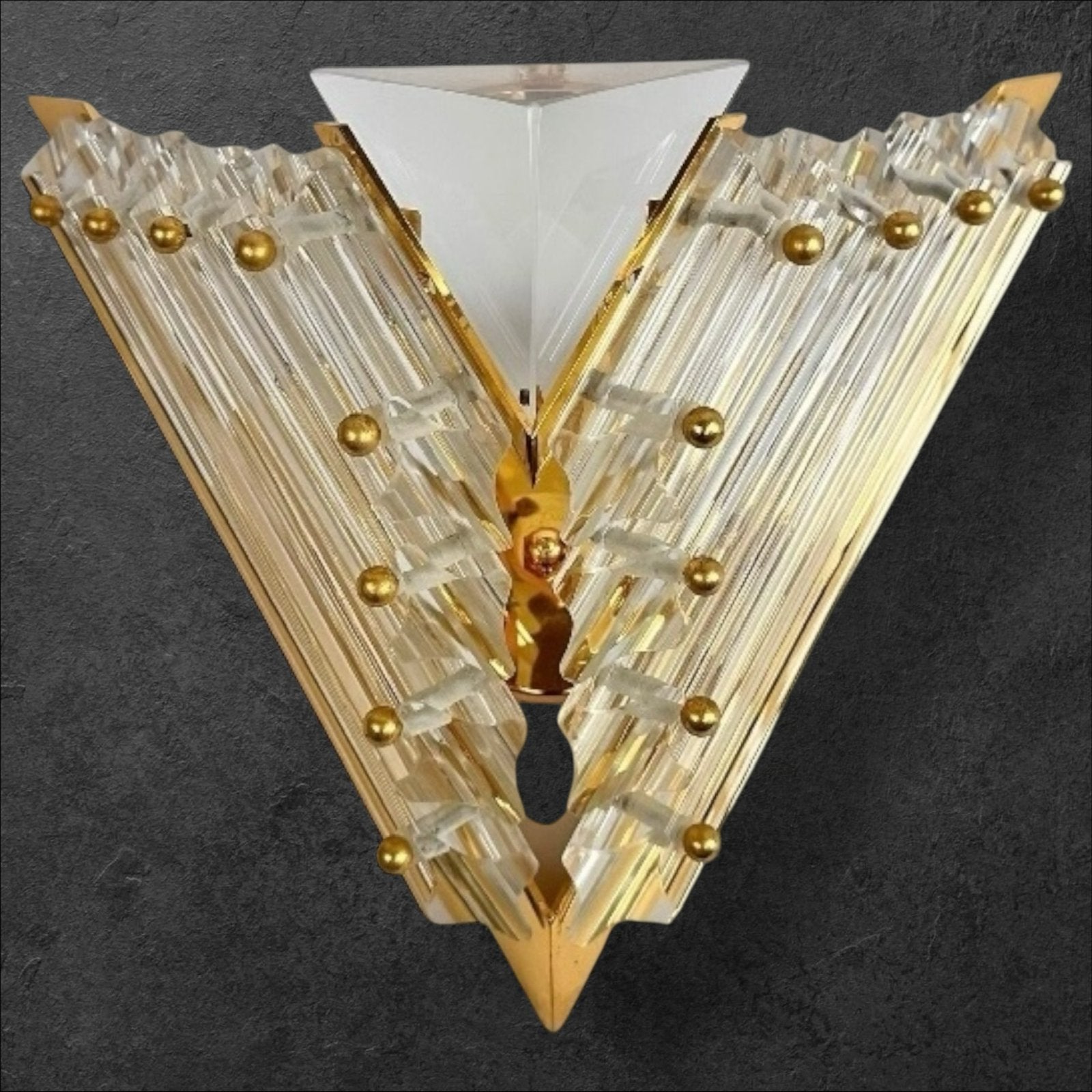 Prachtige Novaresi kristal wandlamp, Ophalen of Verzenden, Zo goed als nieuw, Glas, Retro design vintage stule regency mid century
