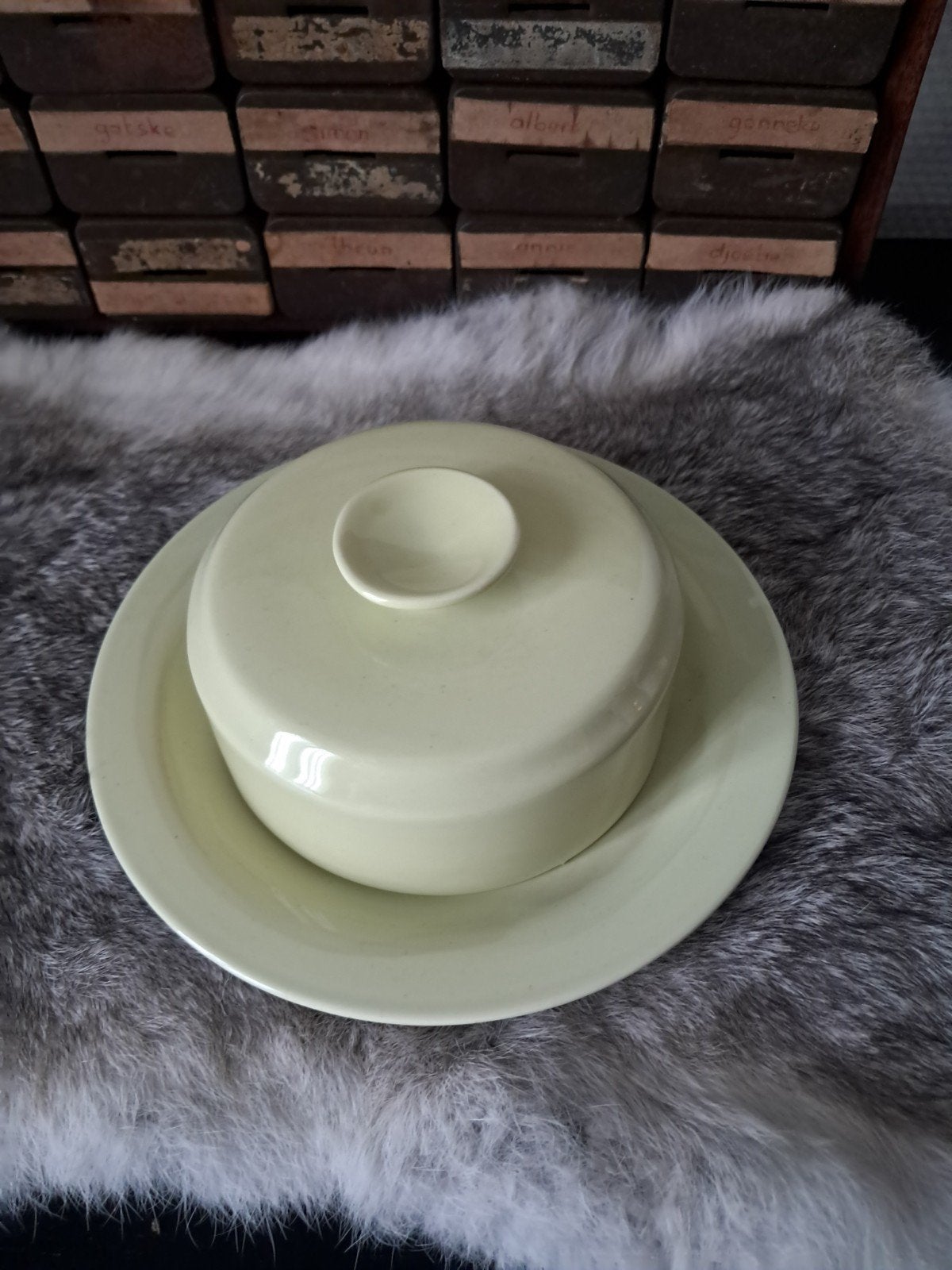 Gouda Goedewagen botervloot - Vintage, Antiek en Kunst, Antiek | Keramiek en Aardewerk, Ophalen of Verzenden