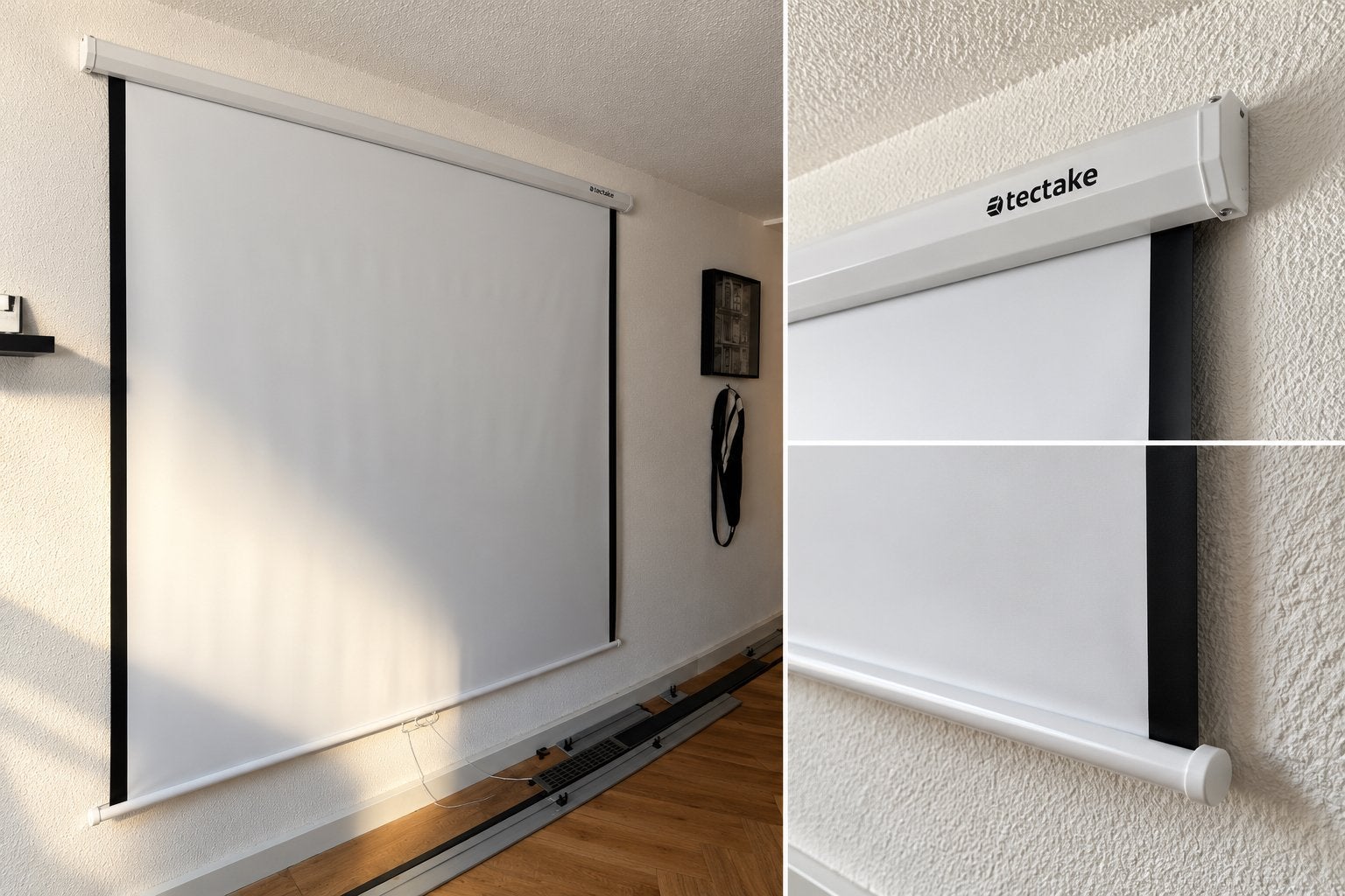 Thuisbioscoop – tectake Projectiescherm 178  178 cm, Ophalen, Handmatig, Zo goed als nieuw