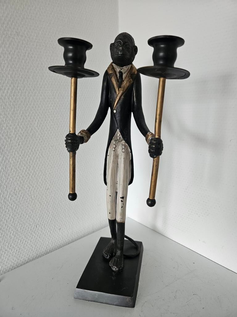 Antiek bronzen kandelaar, Ophalen of Verzenden, Koper of Brons