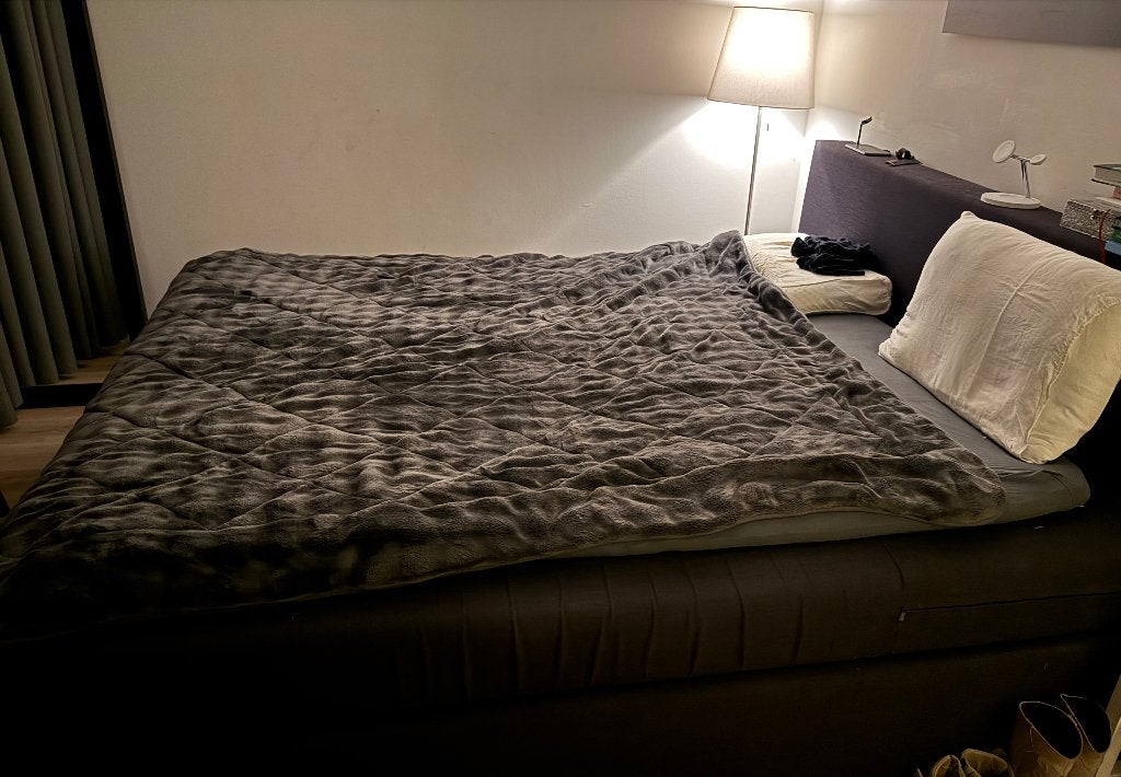 Bed - Zwarte boxspring - Alleen af te halen - vanaf 0 euro, Ophalen, Gebruikt, Tweepersoons, 180 cm