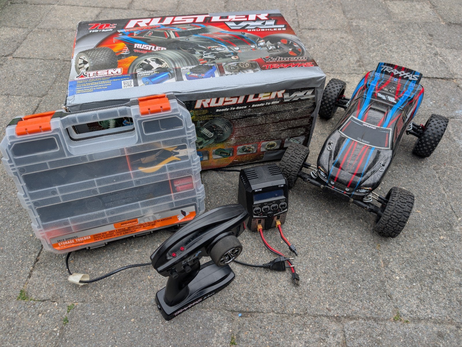 Traxxas Rustler VXL RC Auto - Compleet Pakket, Elektro, Auto offroad, Ophalen of Verzenden, Zo goed als nieuw