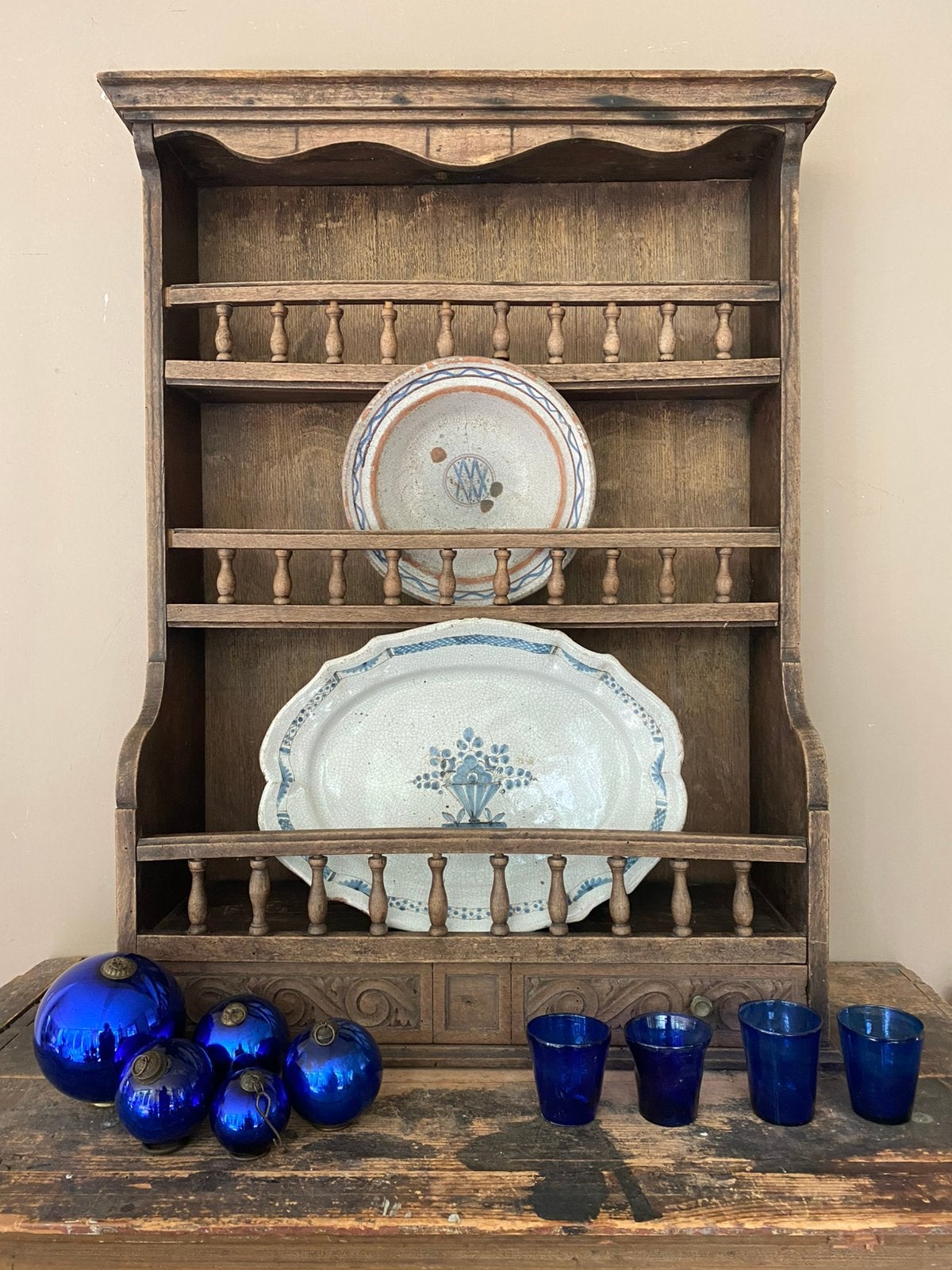 Antiek frans, schalen, heksenballen, kast, processie glas, Antiek en Kunst, Ophalen of Verzenden
