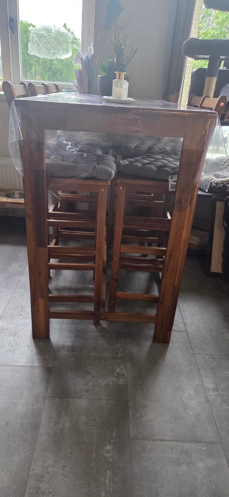 Hoge eettafel- 150x70x105 cm, Huis en Inrichting, Tafels | Eettafels, Ophalen of Verzenden, Gebruikt, Vijf personen of meer, Rechthoekig
