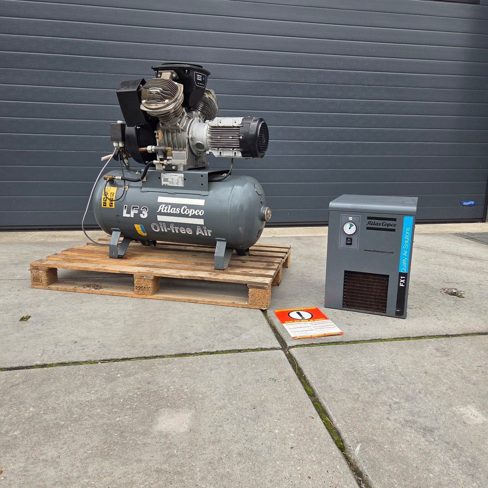 Atlas copco compressor plus luchtdroger set, 100 liter of meer, Ophalen of Verzenden, Gebruikt, 10 bar of meer