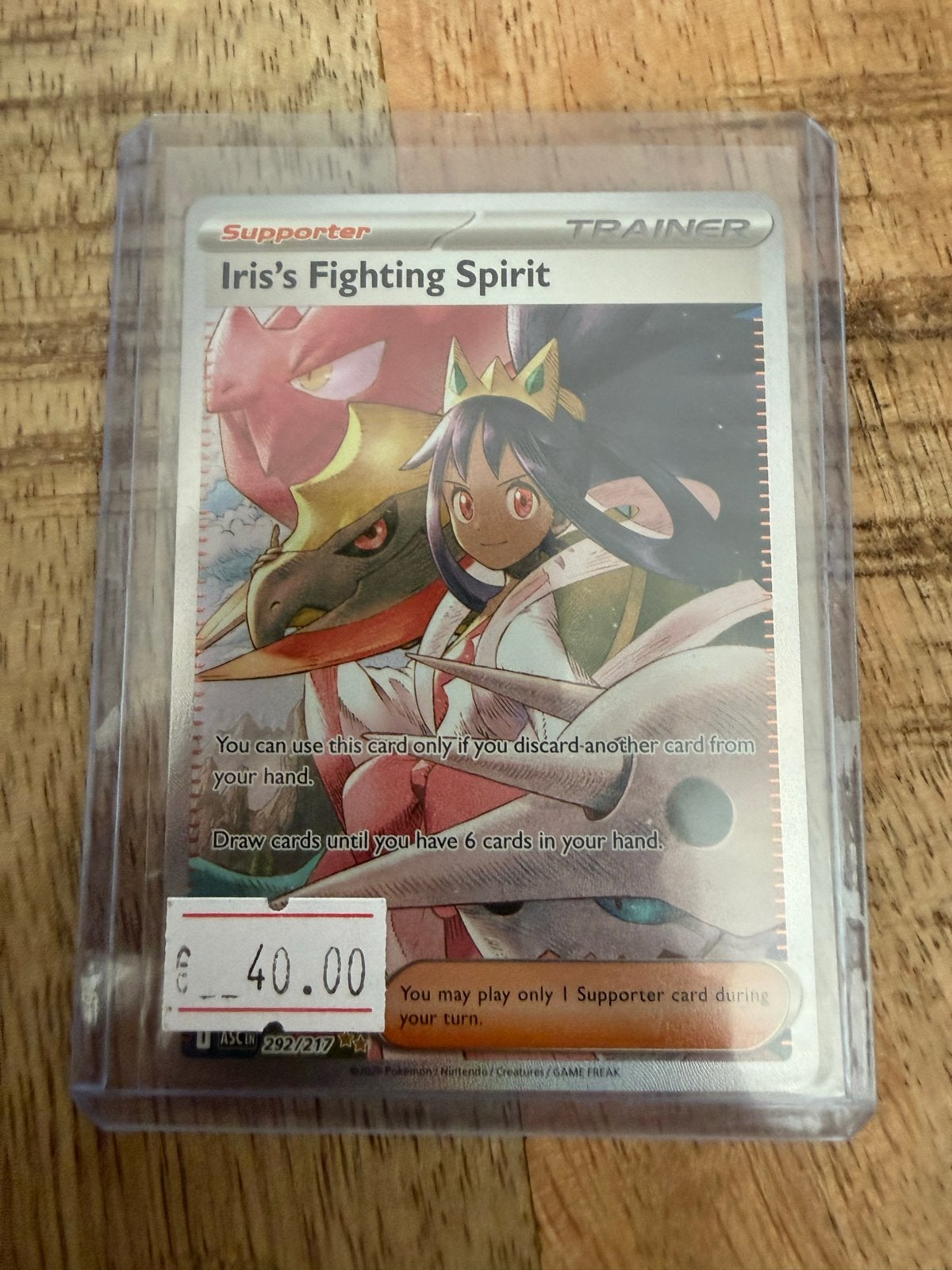 Iris's Fighting Spirit Trainer Kaart (292/217), Ophalen of Verzenden, Zo goed als nieuw, Losse kaart