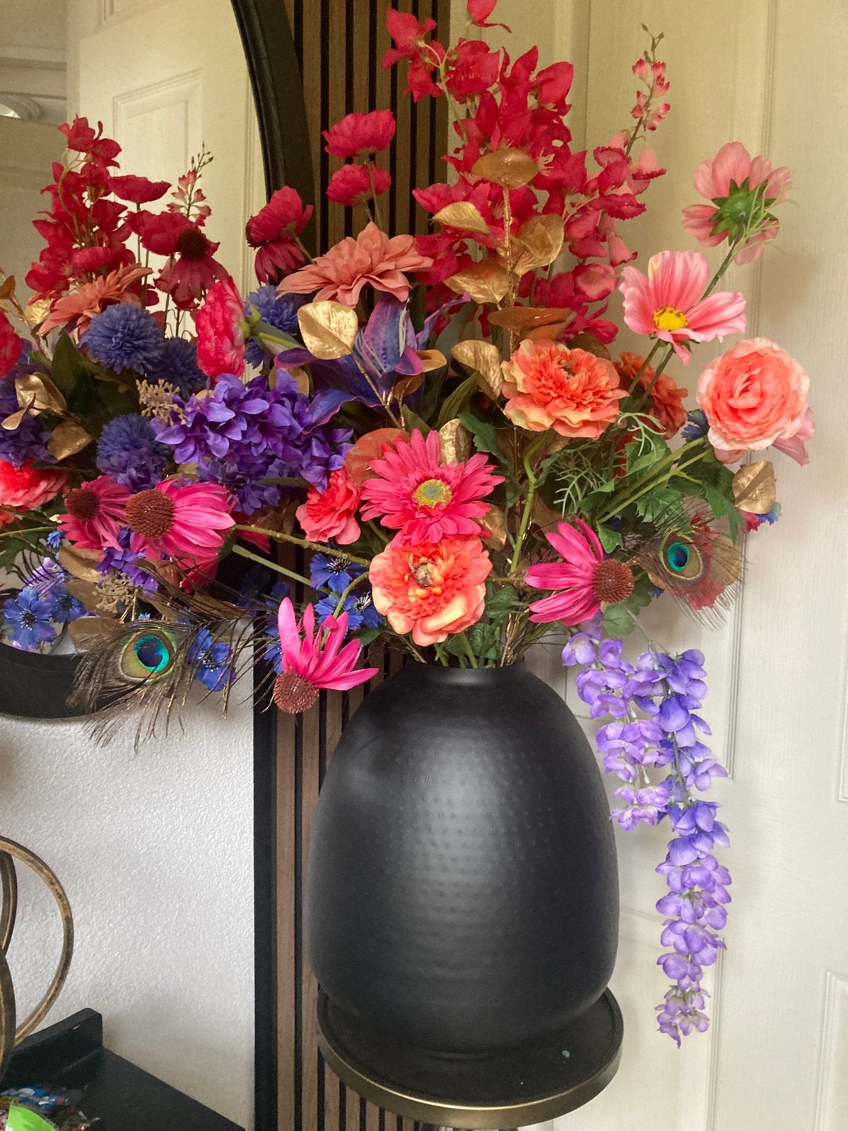 XL set Zijden bloemen in vaas Compleet Zijden, Ophalen, Nieuw, Bloemstuk