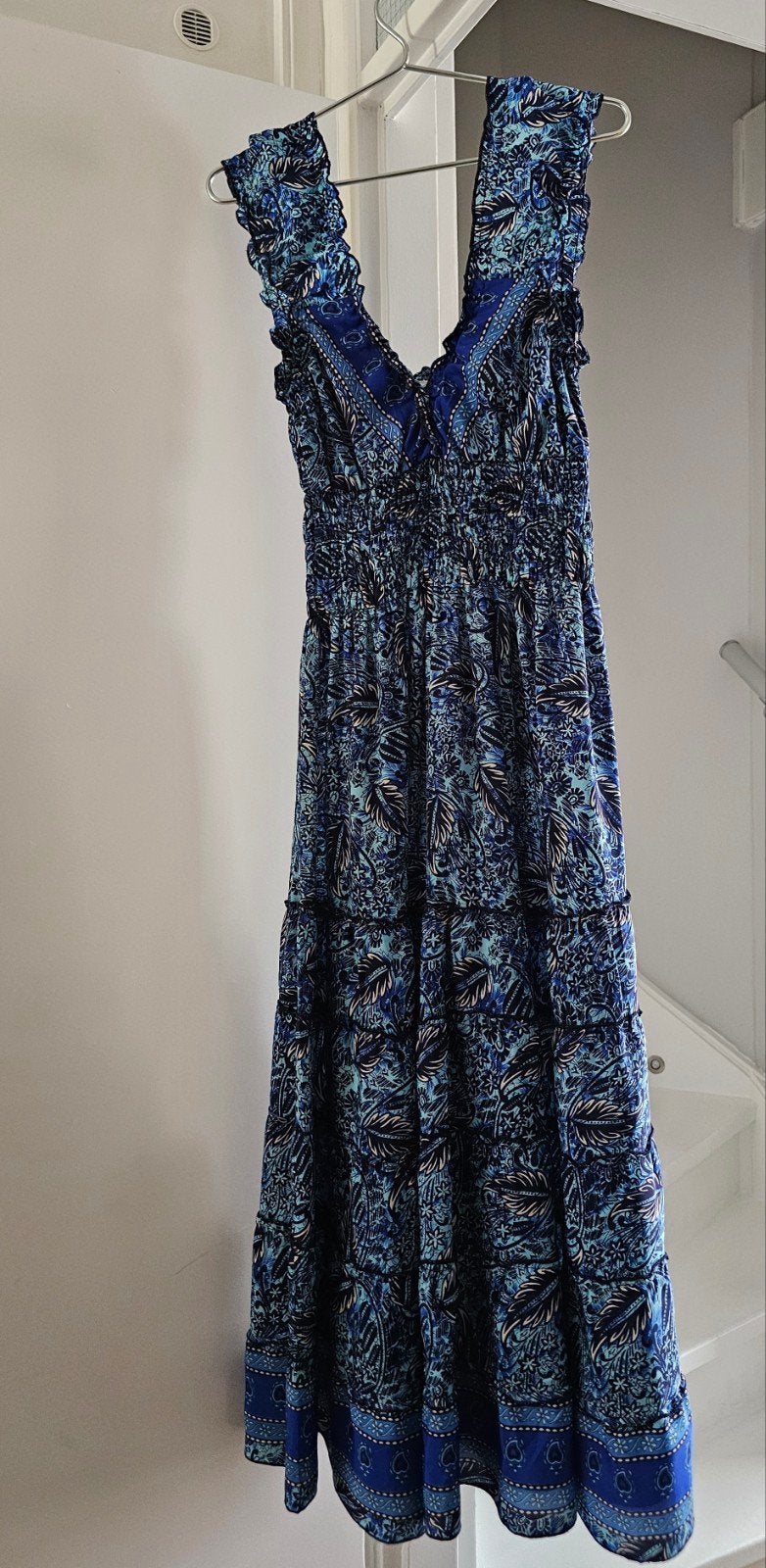Prachtige Blauwe Lange Zomerjurk - Maat XL, Blauw, Maat 46/48 (XL) of groter, Nieuw, Ophalen of Verzenden