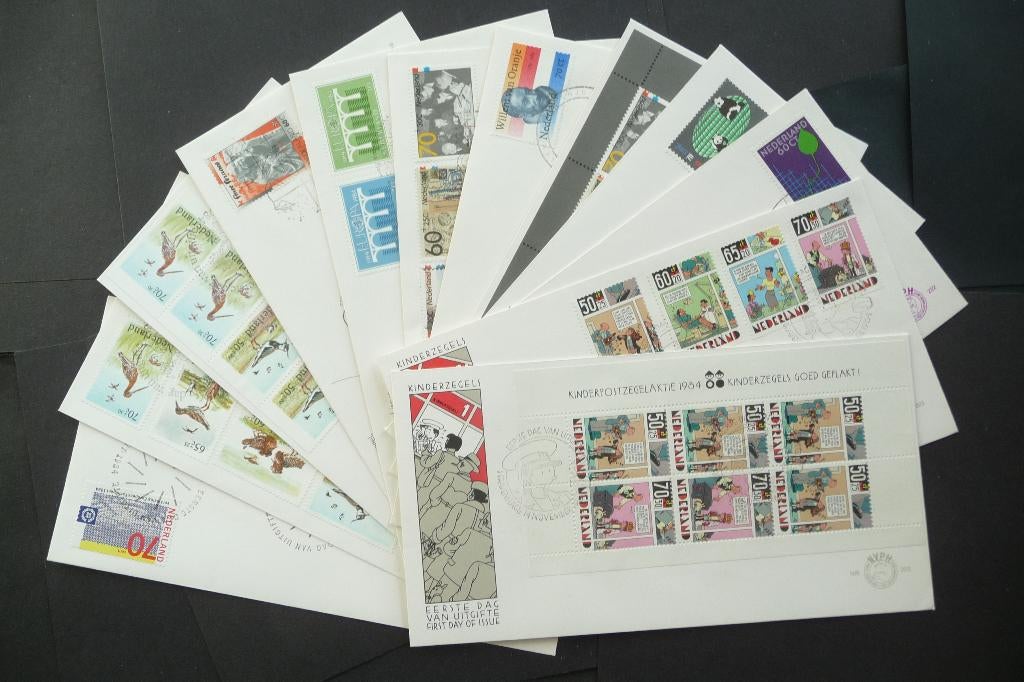 Nederland 1984 t/m 1989, 6 Jaar, 67 blanco FDC's E214-E269, Ophalen of Verzenden, Buitenland