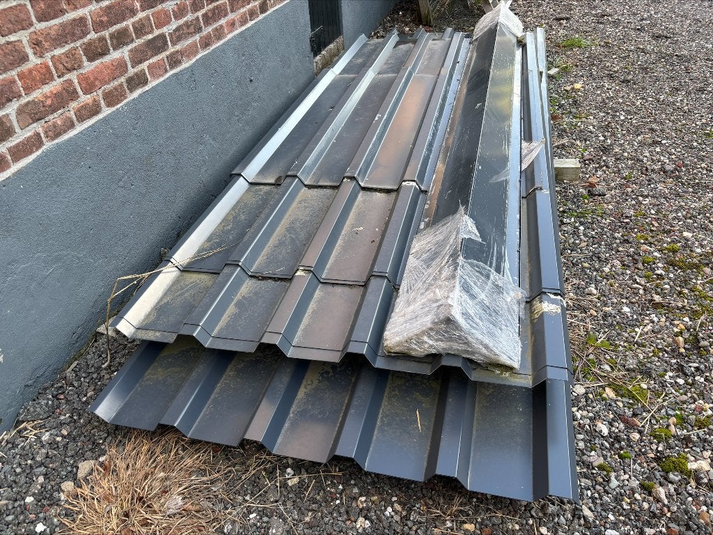 Partij Stalen damwand dakplaten Antraciet, Ophalen, Nieuw, Overige materialen