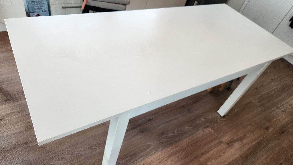 Ikea extendable dining table (white), Huis en Inrichting, Ophalen, Gebruikt, Rechthoekig, 100 tot 150 cm